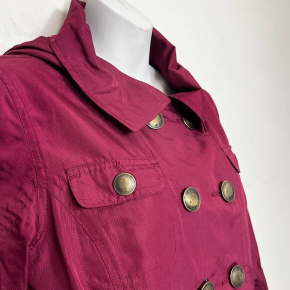 Hurley red-pink trench coat. Size Small - Picture 2 of 3